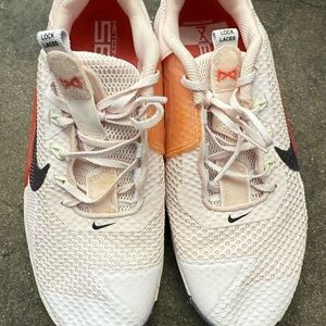 Nike White and Orange Athletic Shoes
